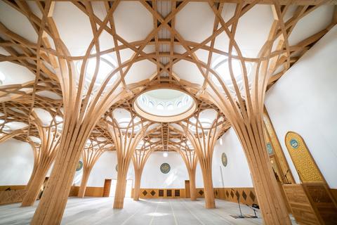 Modern wooden mosque architecture